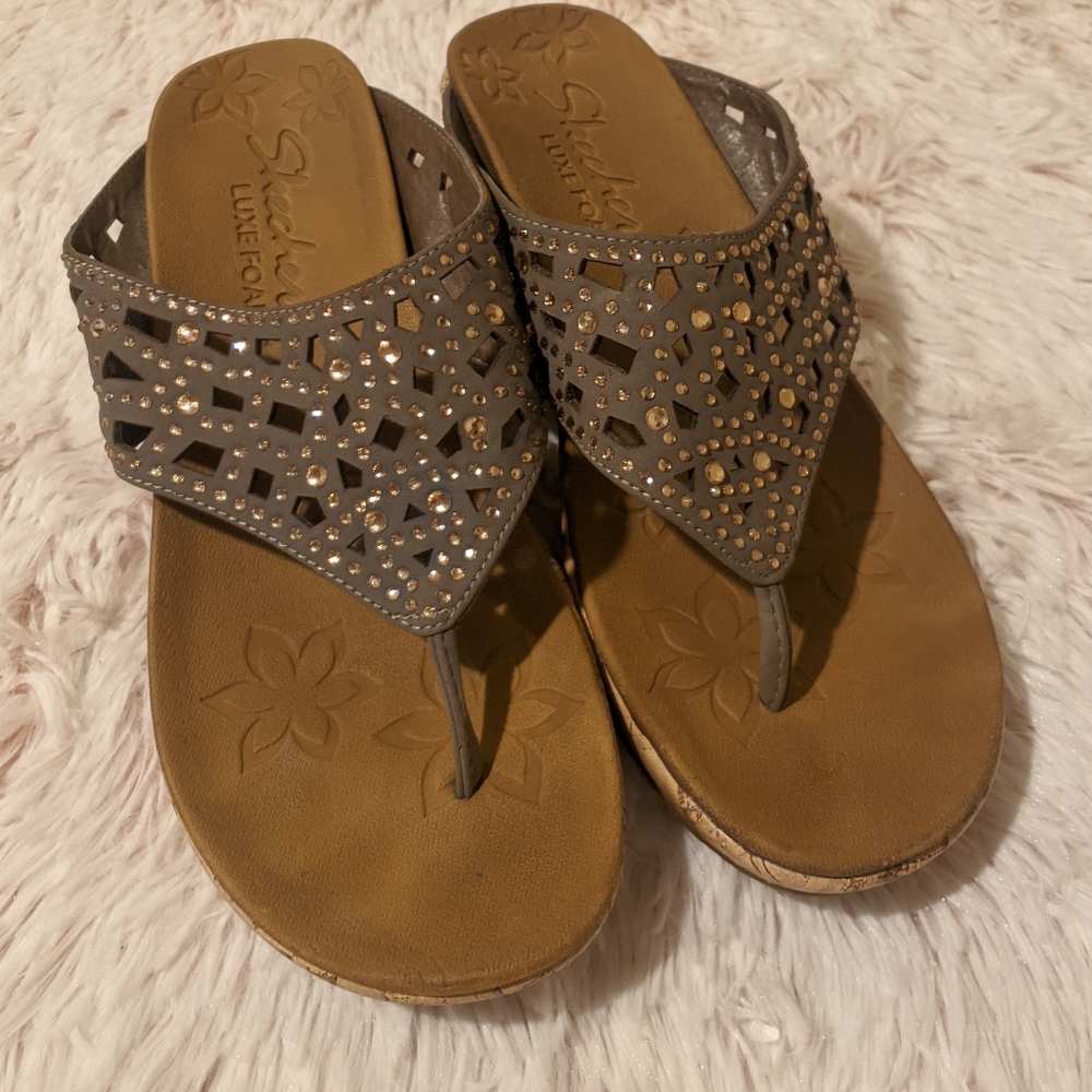 Skechers Wedge Bling Sandal